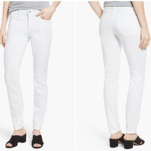 NYDJ Ami Stretch Skinny Jeans, White, Size 6.